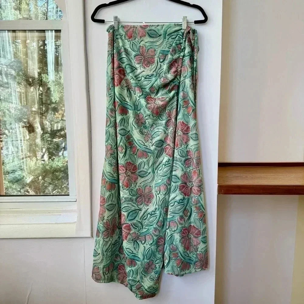 NWT Free People Supernova Two-Piece Maxi Skirt Set Green Medium